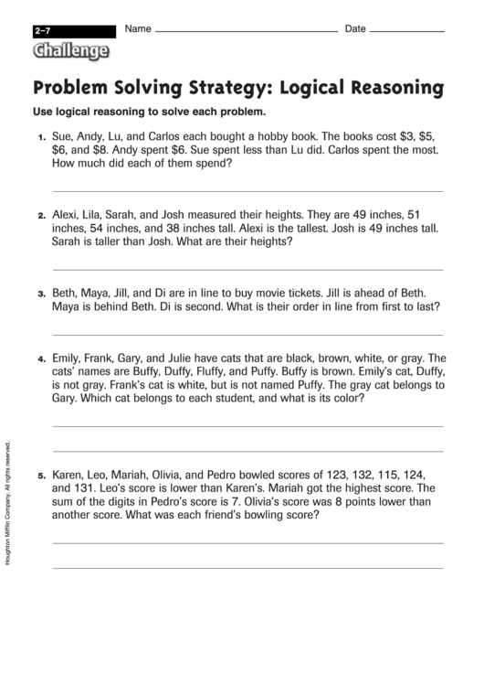 problem solving and reasoning in math