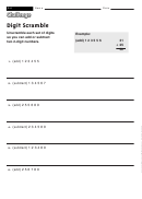 Digit Scramble - Math Worksheet With Answers Printable pdf