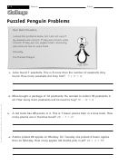Puzzled Penguin Problems - Math Worksheet With Answers Printable pdf