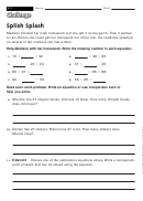 Splish Splash - Math Worksheet With Answers Printable pdf