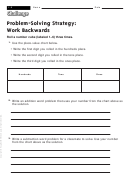 Problem-solving Strategy: Work Backwards - Math Worksheet With Answers