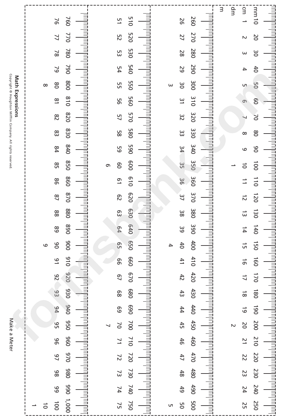 100 Cm Centimeter Ruler Template printable pdf download