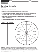 Spinning Decimals - Math Activity Worksheet