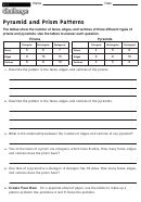 Pyramid And Prism Patterns - Geometry Worksheet With Answers