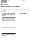 Movie Math - Math Worksheet With Answers