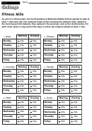 Fitness Mile - Fractions Worksheet With Answers