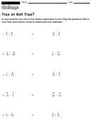 True Or Not True - Fractions Worksheet With Answers