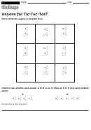 Anyone For Tic-tac-toe - Fractions Worksheet With Answers