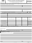 Form 3491 - Consumer Cooperative Exemption Application