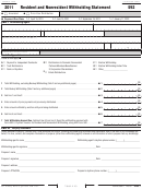 California 592 Form - Resident And Nonresident Withholding Statement - 2011