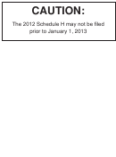 Schedule H - Wisconsin Homestead Credit - 2012