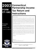 Form Ct-1065 - Connecticut Partnership Income Tax Return And Instructions - 2003