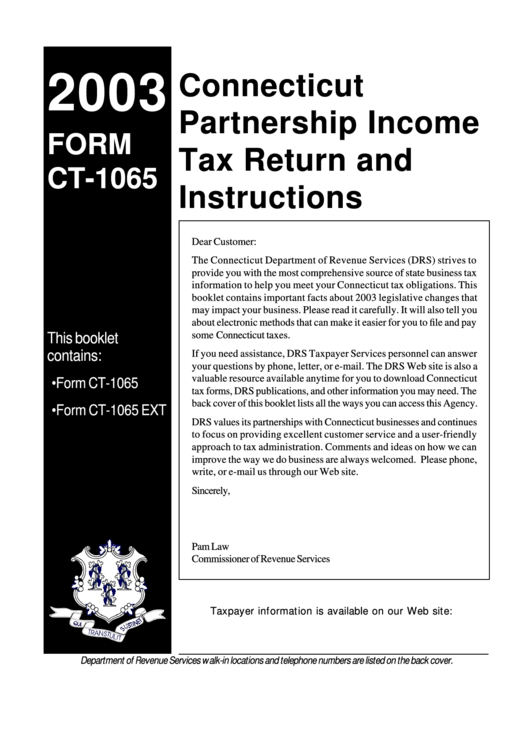 Form Ct-1065 - Connecticut Partnership Income Tax Return And Instructions - 2003 Printable pdf