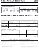 Form Ri-1041 - Tax Rate Schedules - 2013