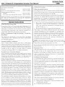 Instructions For Arizona Form 120s - Arizona S Corporation Income Tax Return - 2011