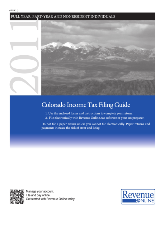 Form 104 - Colorado Individual Income Tax - 2011 Printable pdf