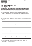 The Town Of Mixed Up And Improper - Math Worksheet With Answers