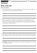 More And Less - Fractions Worksheet With Answers