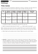Time Zones - Math Worksheets With Answers