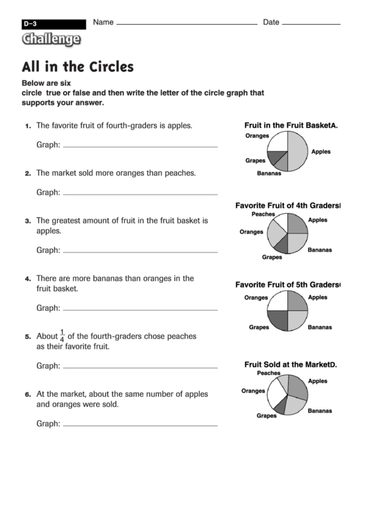 All In The Circles - Math Worksheet With Answers Printable pdf
