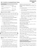 Instructions For Arizona Form 140et - Credit For Increased Excise Taxes - 2011