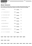Mean Answers - Math Worksheet With Answers