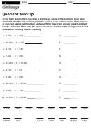Quotient Mix-up - Division Worksheet With Answers