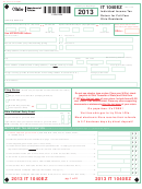 Form It 1040ez - Individual Income Tax Return For Full-year Ohio Residents - 2013