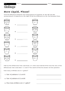More Liquid, Please! - Measurement Worksheet With Answers