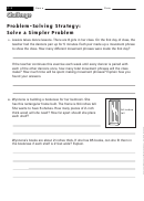 Problem-solving Strategy: Solve A Simpler Problem - Math Worksheet With Answers