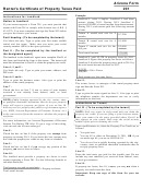 Instructions For Arizona Form 201- Renter's Certificate Of Property Taxes Paid