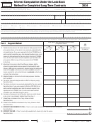 California Form 3834 - Interest Computation Under The Look-back Method For Completed Long-term Contracts - 2011