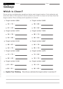 Which Is Closer - Multiplication Worksheet With Answers