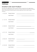 Greatest And Least Product - Multiplication Worksheet With Answers