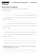 Write Word Problems - Math Worksheet With Answers