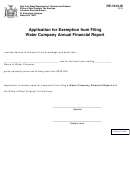 Form Rp-7012-w - Application For Exemption From Filing Water Company Annual Financial Report