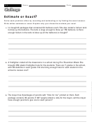 Estimate Or Exact - Multiplication Worksheet With Answers Printable pdf