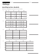 Multiplication Models - Multiplication Worksheet With Answers