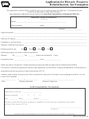Form Idr 54-019 - Application For Historic Property Rehabilitation Tax Exemption