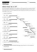 About How Far Is It - Math Worksheet With Answers Printable pdf