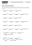 Place-value Puzzle - Math Worksheet With Answers