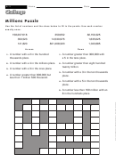 Millions Puzzle - Math Worksheet With Answers