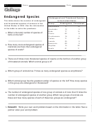 Endangered Species - Math Worksheet With Answers