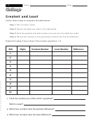 Greatest And Least - Math Worksheet