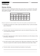 Penny Drive - Math Worksheet With Answers