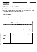 Greatest And Least Area - Area Worksheet With Answers