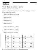Work Those Muscles - Smile! - Math Worksheet With Answers