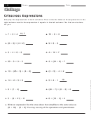 Crisscross Expressions - Math Worksheet With Answers