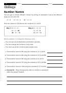 Number Names - Math Worksheet With Answers Printable pdf