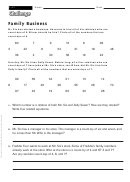 Family Business - Math Worksheet With Answers